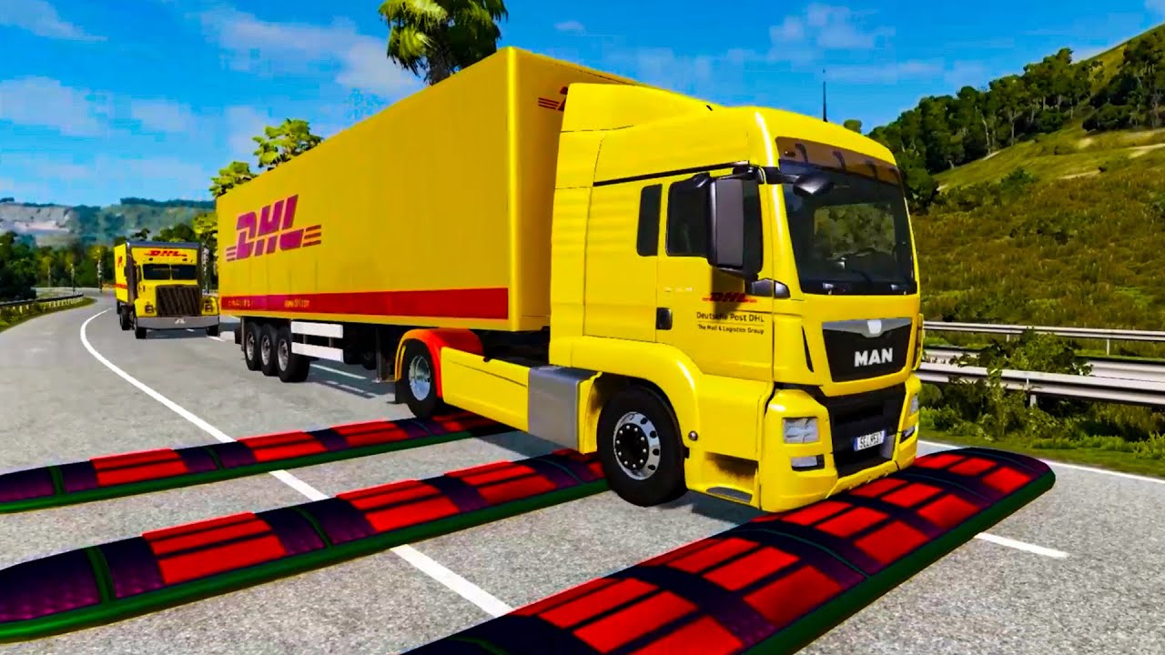 Trucks vs Speed Bumps - BeamNG.Drive
