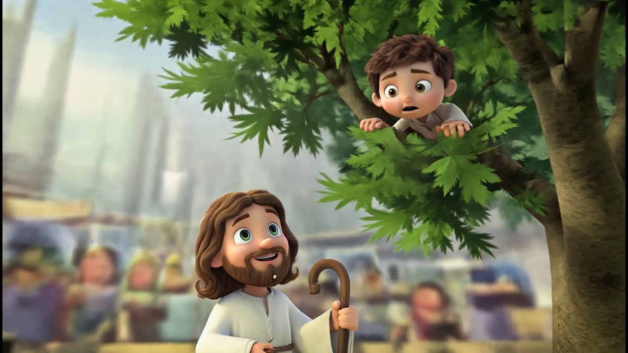 Jesus Sees Me | Zacchaeus Bible Story Song for Kids | Christian Cartoon Worship