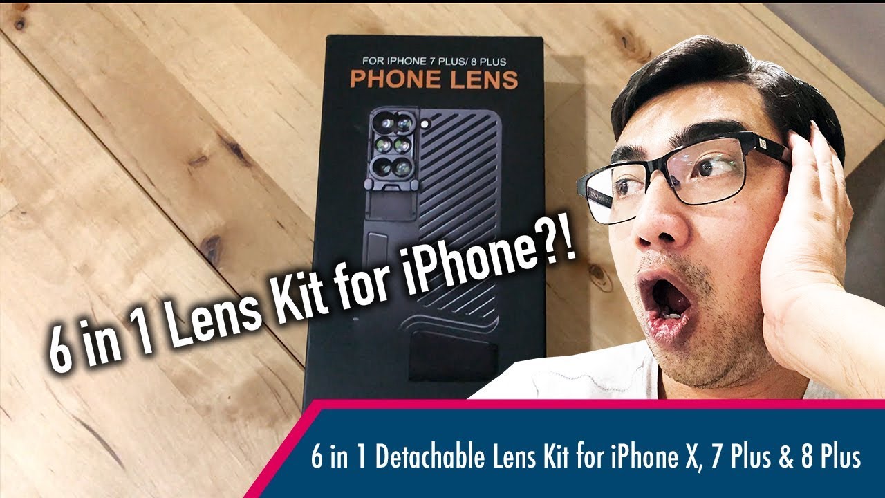 6 in 1 Lens Kit with Case for the iPhone X, 7 Plus / 8 Plus (Wide Angle, Telephoto, Fisheye, Macro)