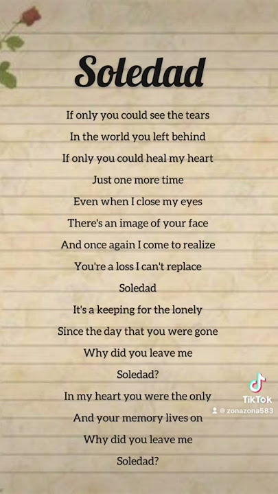 Soledad #lyrics #music