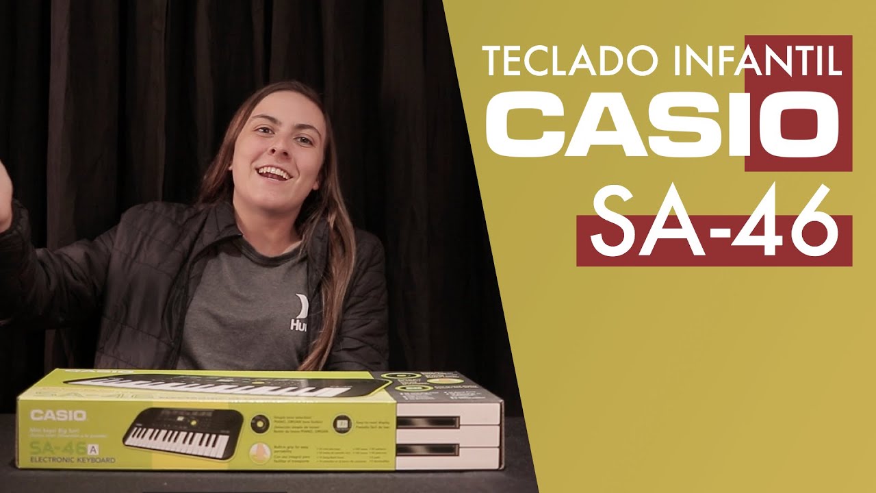 Teclado Infantil Casio SA46 AH2 Preto Verde - Carneiro