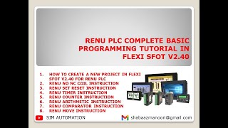 Complete Basic Programming of Renu PLC #tutorial in FlexiSoft by @SIMAUTOMATIONTUTORIAL