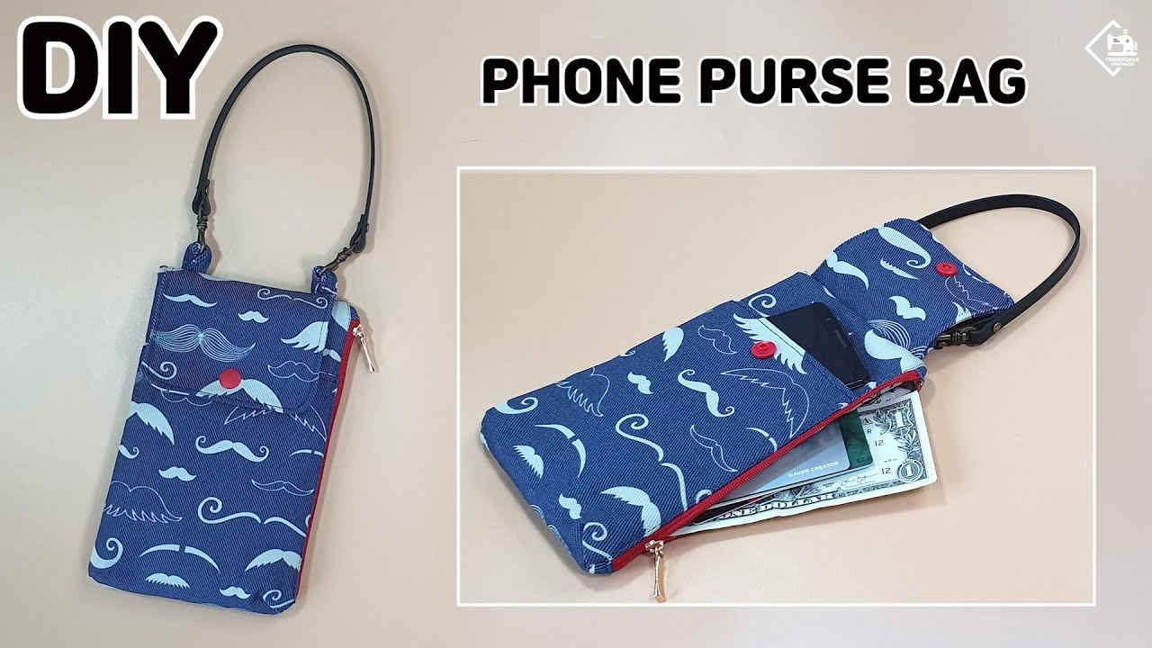 How to sew a cell phone bag, diy cell phone bag, diy phone pouch easy