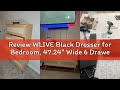 Review WLIVE Black Dresser for Bedroom, 47.24'' Wide 6 Drawer Wood Dresser Storage Organizer with St