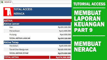 Tutorial Access Cara Membuat laporan keuangan Part 10/15 membuat neraca