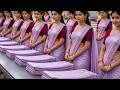 Inside the Piquant Lavender Pashmina Saree Factory – 50,000 Sarees Made Daily