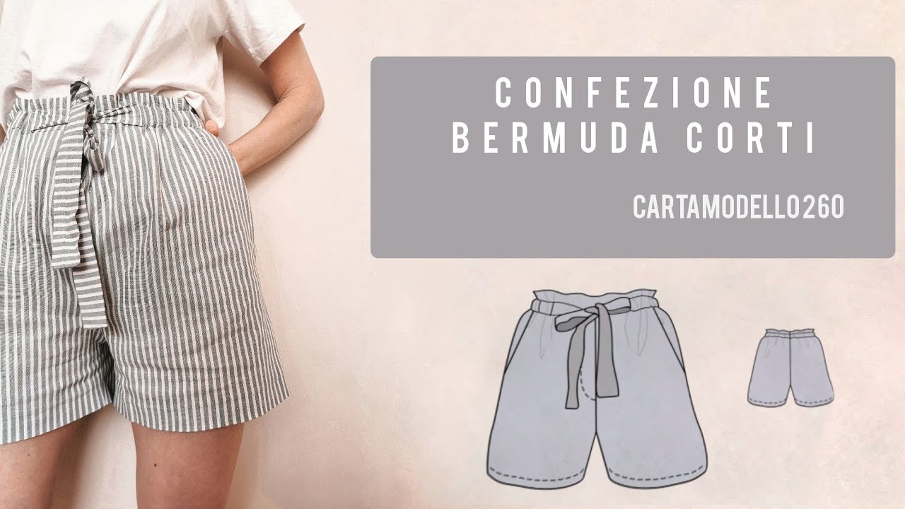 Come cucire pantaloncini corti con elastico nella vita - YouTube