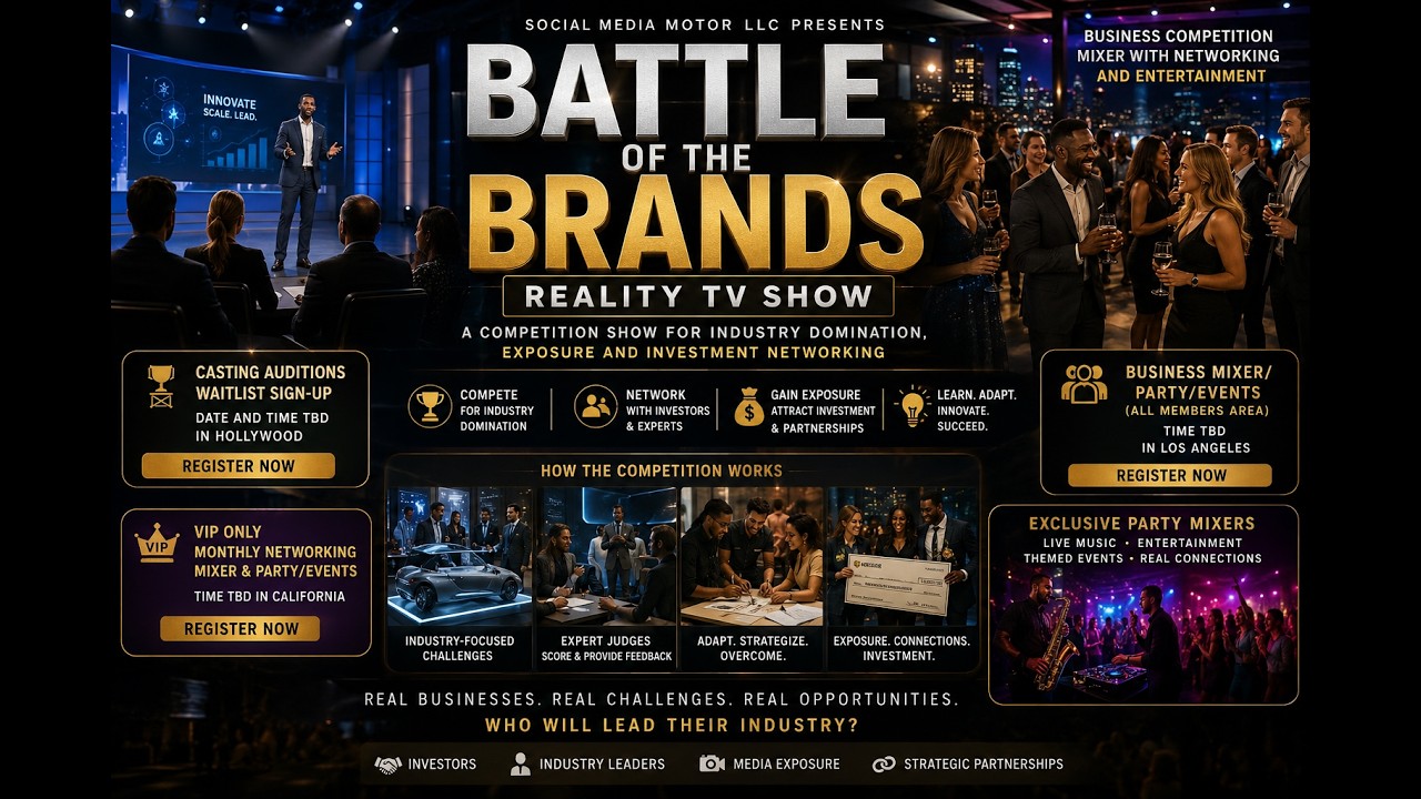 Social Media Motor presents Battle of the Brands Reality TV Show Competition Hollywood California