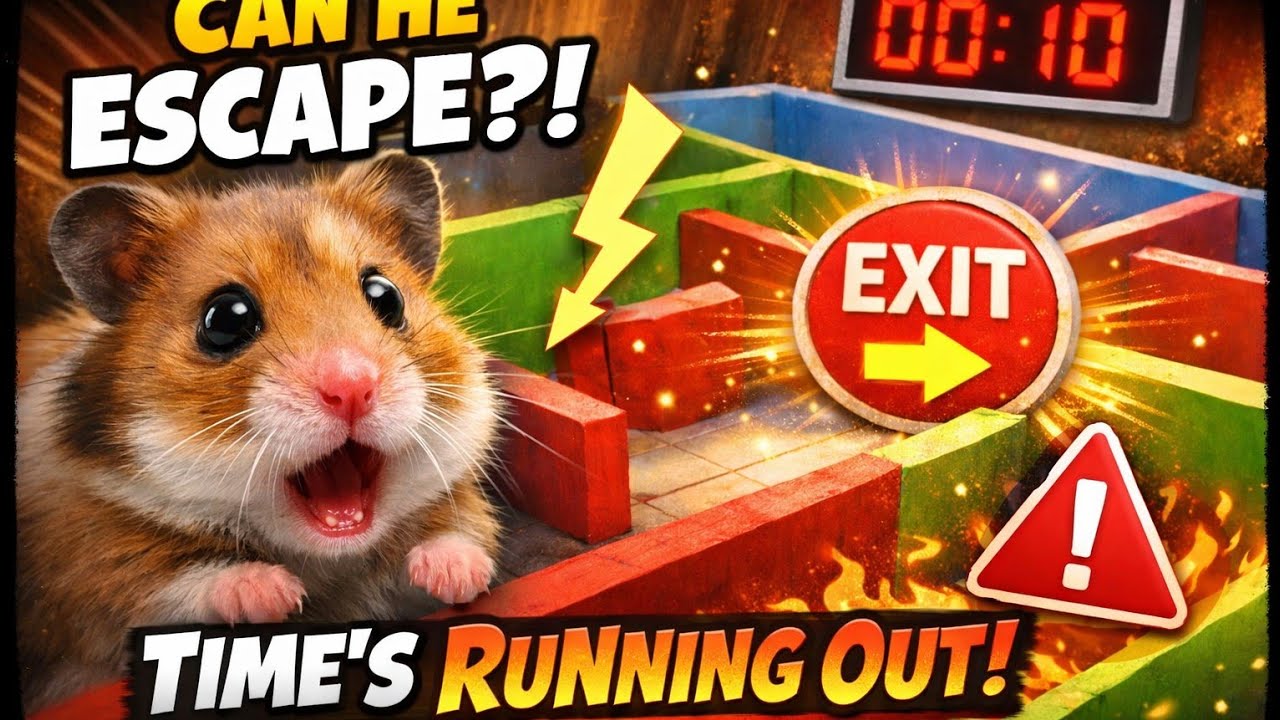 Can this hamster escape the maze in time? 🐹🔥Cute, smart, and full of suspense — watch till the end!