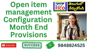 SAP FICO Open item management Configuration in Telugu - Month End Provisions