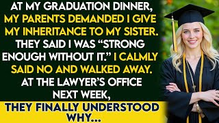 At My Graduation Dinner, My Parents Demanded I Give Up My Inheritance To My Sister — I Said No…