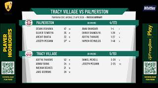 DDCC Premier T20 (Whittles) Round 2: Tracy Village v Palmerston