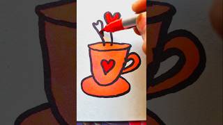 How to draw a cup 🎨🌟 #artforkids #easydrawing #viral #ytshorts #trending #shorts