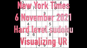 Sudoku solution – New York Times sudoku 6 November 2021 Hard level