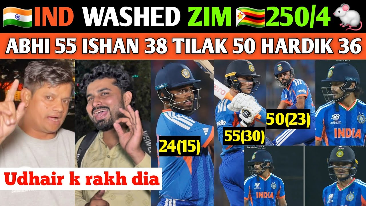 IND🇮🇳 256/4 OVERPOWERS ZIM🇿🇼 | CAN IND MAKE IT TO THE SEMIS? | ABHI 55 HARDIK 50 TILAK 44 ISHAN 38 