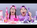 Pink Food VS Purple Food Challenge DONA Mukbang