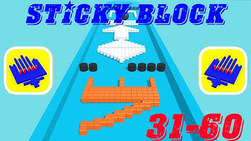 Sticky Block Gameplay Levels 31-60 by Voodoo