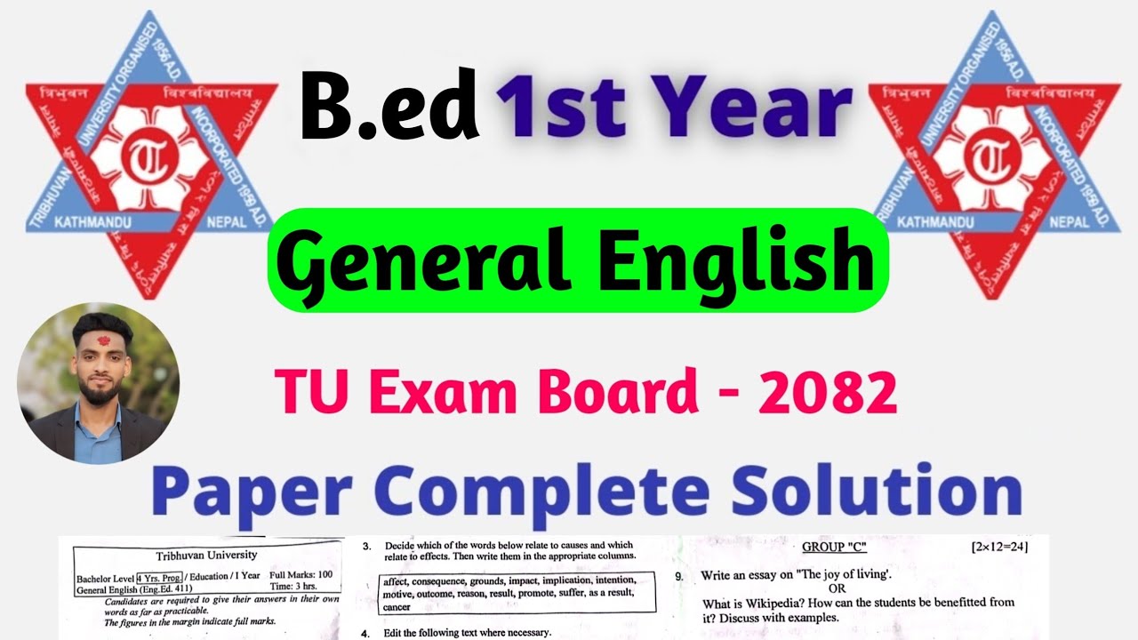 General English B.ed 1st year question Com English models with answers 2082 TU Exam In Nepali