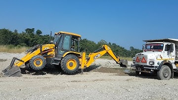 JCB Loading Gravel in Tractor and Truck - JCB Dozer Video