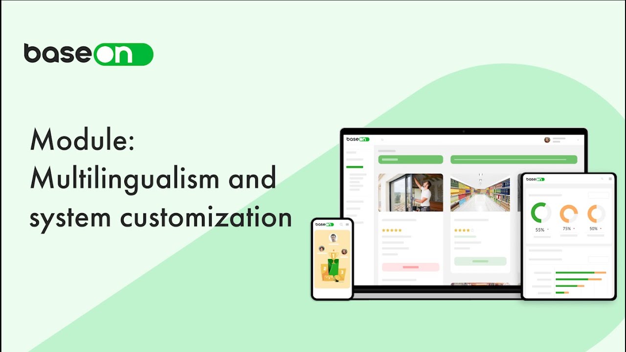 BaseOn modules: Multilingualism and system customization - YouTube