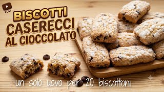 BISCOTTI CASERECCI CON GOCCE DI CIOКOLATO UN SOLO UOVO