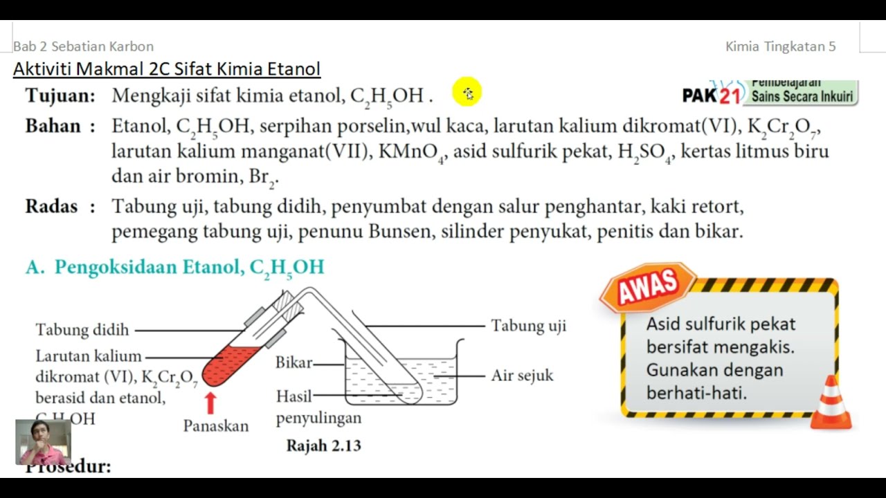 T5B2 2C Aktiviti Makmal Sifat Kimia Etanol