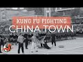 Kung fu performance in china town with advanced qigong