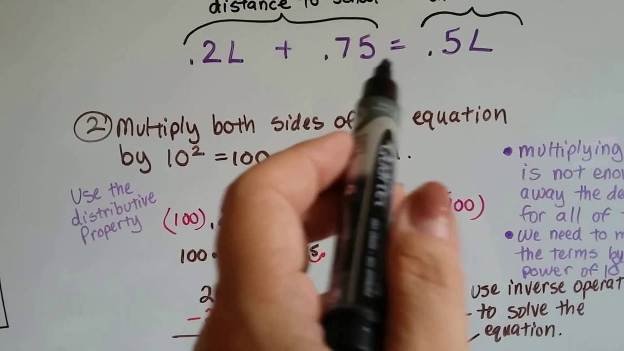 Grade 8 Math #7.2b, Linear Equations - Solving equations with Decimals ...