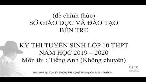 Đề thi tuyển 10 môn văn tỉnh bến tre năm 2024