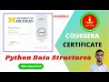 Python Data Structure Coursera complete Assignment Solution Python for Everybody 100% Solution #DCG