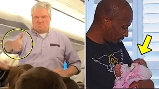 Airline lässt Vater mit Baby nicht ins Flugzeug, dann fand man DIESEN Zettel in der Tasche!