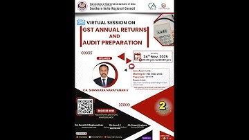 Virtual Session on GST Annual Returns and Audit preparation | 24th Nov, 2025.