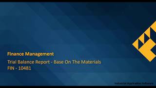 FIN 10481 : FINT62 - Trial Balance Report - Base on the  Materials