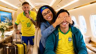 SURPREENDI MEU NAMORADO COM UMA VIAGEM PARA A COPA DO MUNDO! (ELE CHOROU)