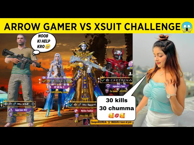 ARROW GAMER VS 3 XSUIT MAX PLAYERS CHALLENGED CLASSIC HIGH GAMEPLAY😱 BGMI #4 class=