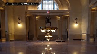 Michigan Central Station: See construction on the chandelier