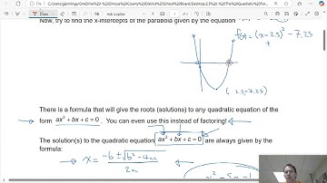 2.5 Quadratic Formula MCF3M