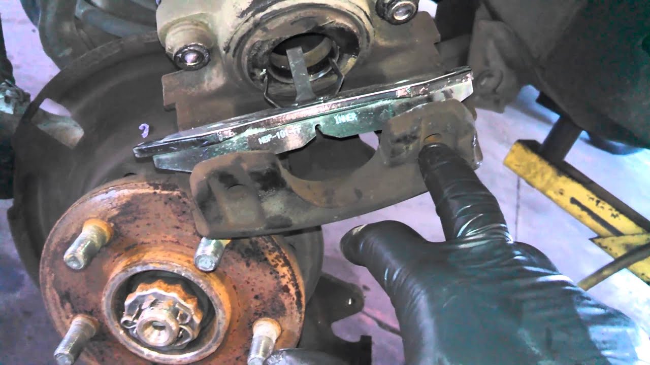 Front brake pad replacement 1993-1998 Jeep Cherokee Wrangler pads Install  Remove Replace How to - YouTube