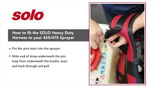 Solo Sprayers Heavy Duty Harness Installation Heavy Duty Harness