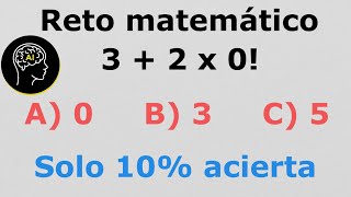 ¡Desafío matemático: Solo el 10% acertó! ¿Podrás resolverlo? || 3+2x0! by Academia Internet 44,692 views 1 year ago 1 minute, 50 seconds