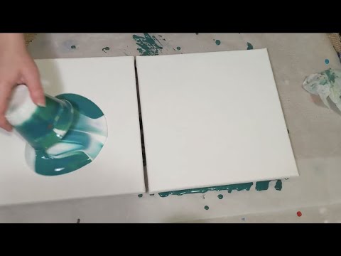 Flip Cup & Swipe Acrylic Pour Painting using Multiple Shades of Green ...