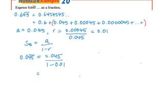 11 Maths C 9D WE20 Expression recurring decimals to fractions using geometric sequences