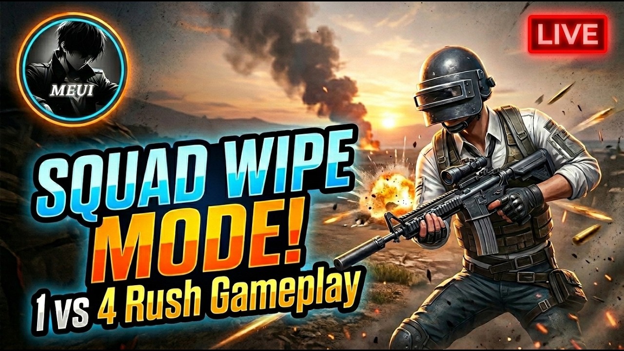 BGMI SQUAD WIPE MODE! 🔫 | 1 vs 4 Rush Gameplay | Meui Is Live - YouTube