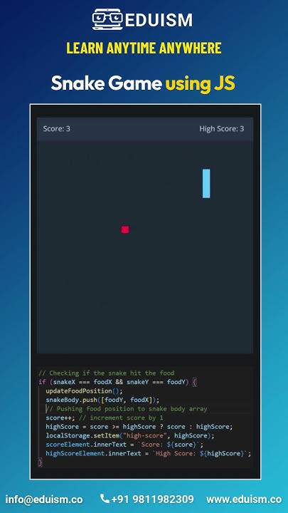 Snake Game using JS! #coding #javascript #js #html #css #cssbeginners # ...