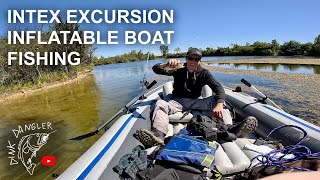 Inflatable Boat Bass Fishing in Illinois - Intex Excursion 5!