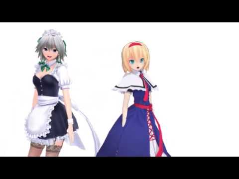 咲夜とアリスがBADAPPLEを踊るそうです（東方MMD）