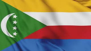 Comoros flag waving animation / 3-min loop / free 4k stock footage