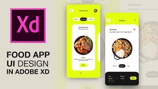 Food App Design Minimal Style - Modern - Adobe XD - Speed Art Tutorial