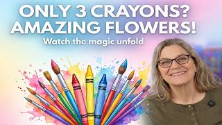 Easy Watercolor Crayon Rose! screenshot 4