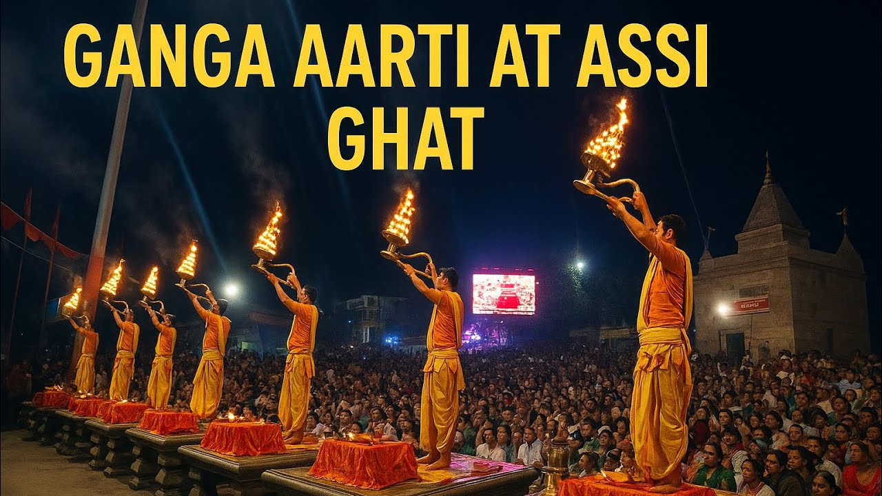 असी घाट की गंगा आरती | Ganga Aarti at Assi Ghat Varanasi | Kashi ki Divya Sandhya ✨